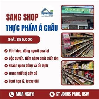 Sang shop thực phẩm Á Châu độc quyền, income ổn định ở St John Park